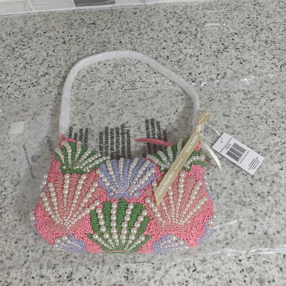 Vera Bradley Mini Roxbury Crescent Shoulder Bag (Cottage shells in Beaded) - Picture 3 of 10